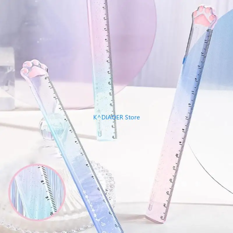 770D 2PCS CARTOON RUTURE RUTER MATH MATH DROFT REGING MESURING 0-15cm pour Kid