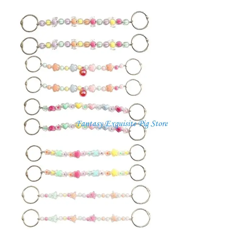 

HXBF 10Pieces Fashion Shoe Chains Adornment Set with Heart Star Flower Bead Waterproof Acrylic Accessories for Sandals