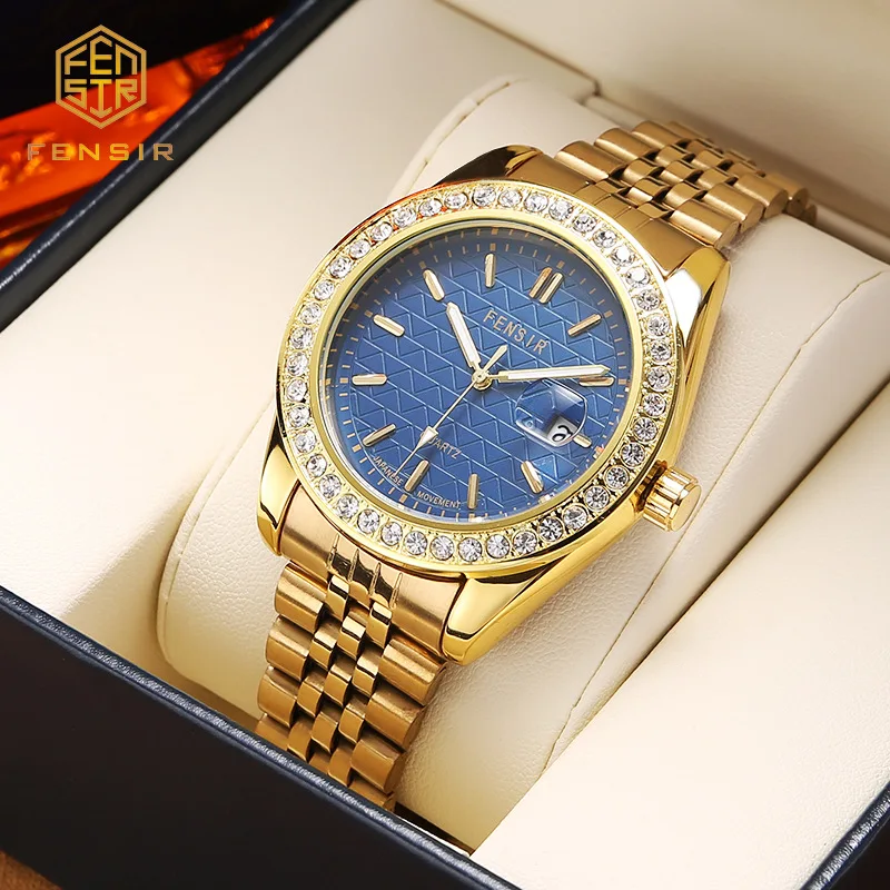 

Personality Top Hot Selling Full Diamond Case Color Dial Quartz Men Watches Cool High Quality Creative Style Luxury Watch Clock