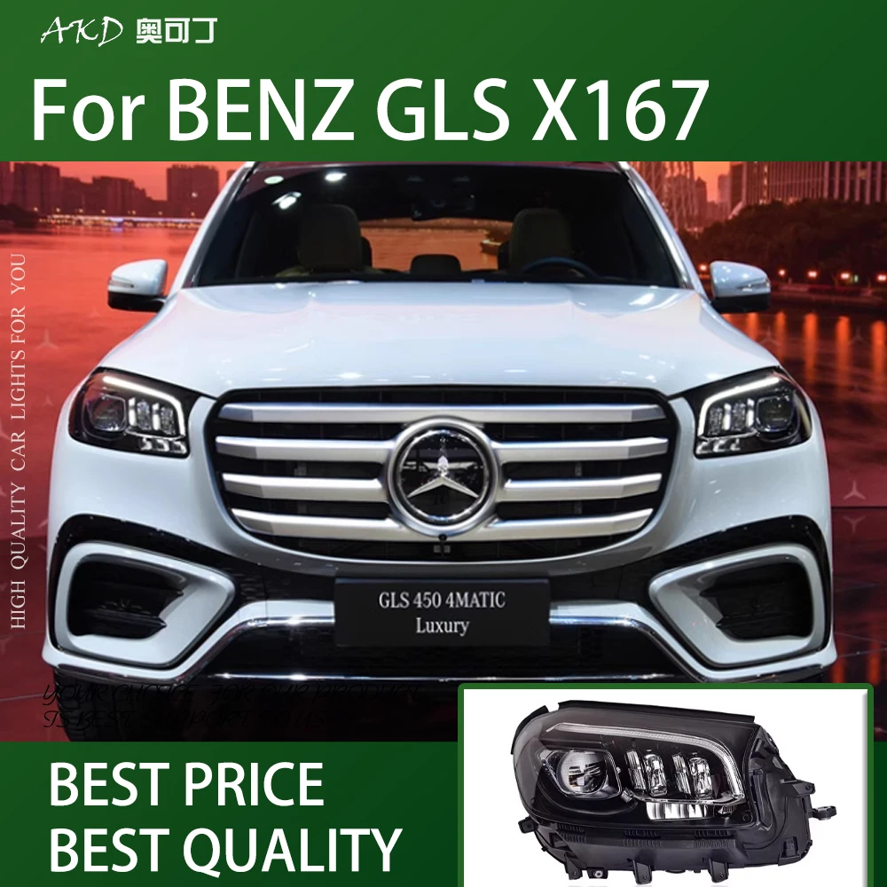 

Car For Benz GLS X167 2020-2024 Head Lamp 12V H7 LED Fog Lights DRL Hella Tuning Light GLC300 GLC260 Car Accessories Head Lights