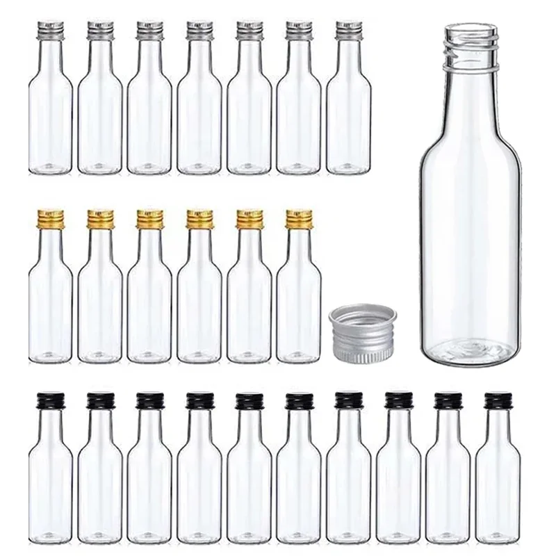 

30Pcs 50ml Mini Plastic Liquor Bottles Wedding Spirit Bottles Alcohol Shot Bottles with Caps Bridal