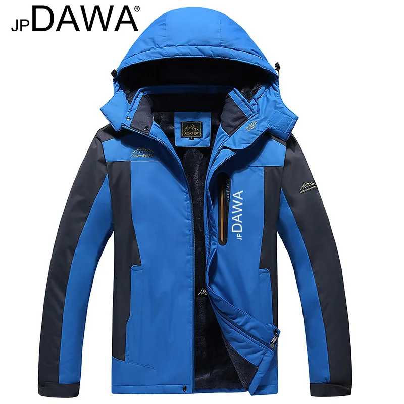 Winter fishing suit with fleece waterproof and warm fishing jacket for men's outdoor hiking and fishing windproof jacket