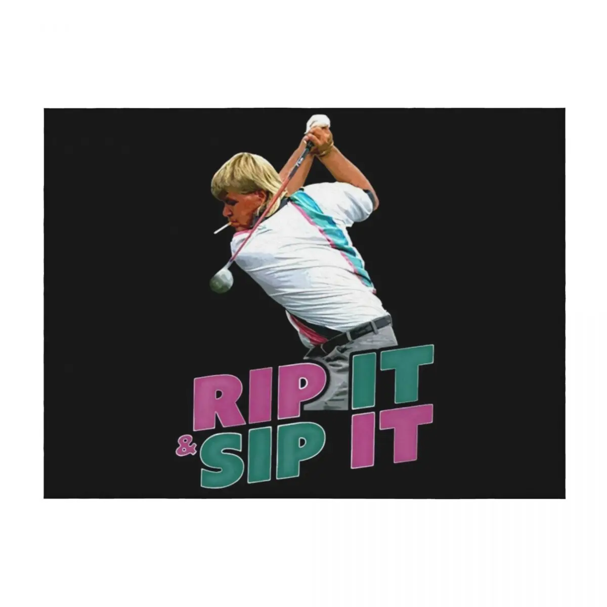 

John Daly Rip It Sip It Golf Throw Blanket Flannels Blankets Sofas Of Decoration Plaid on the sofa Decorative Sofas Blankets