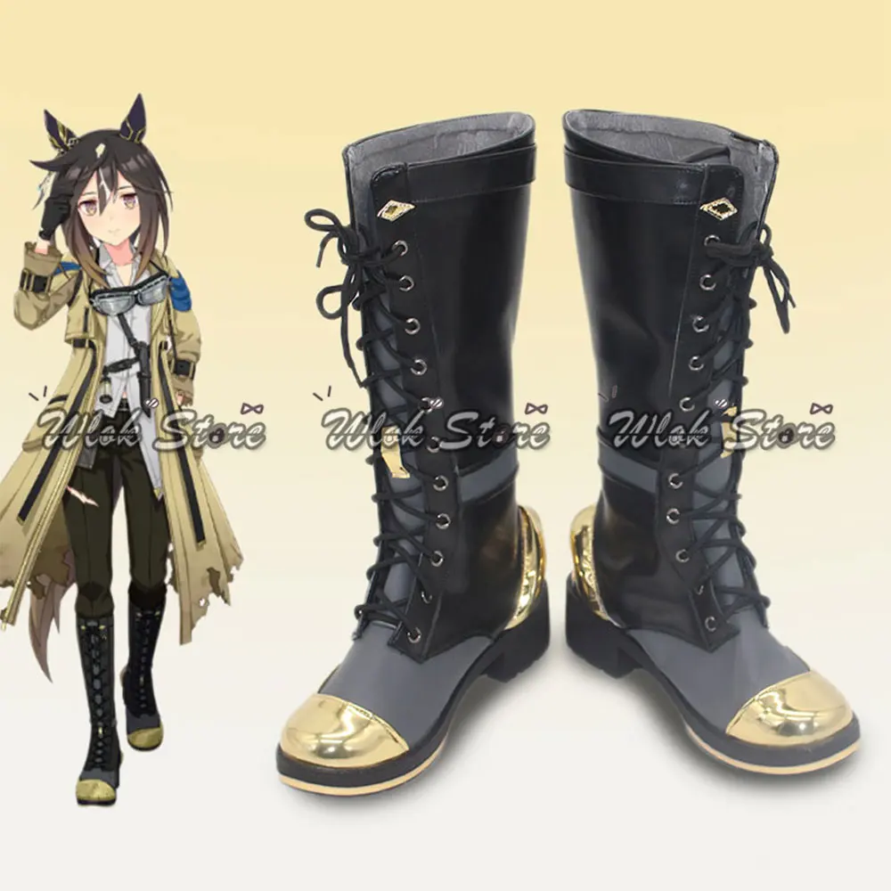Uma-musume Pretty Derby Stay Gold Cosplay Schuhe Maßgeschneiderte Schwarze Stiefel Anime Halloween Party Karneval Rollenspiel Schuhe Frau Männer