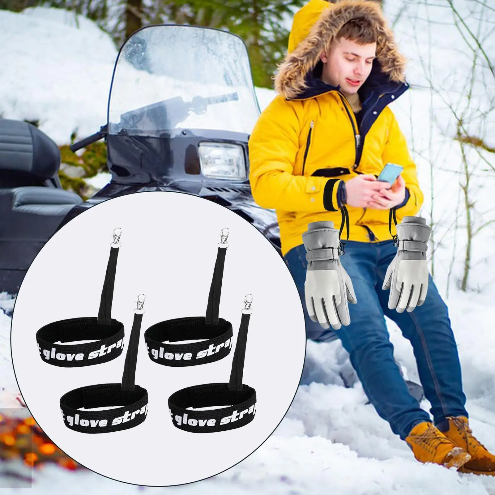 

Ремешок на запястье для перчаток, 4 шт., эластичные спортивные перчатки, удерживающий ремень для сноуборда, поездок на работу, кемпинг, лыжи, любителей зимы