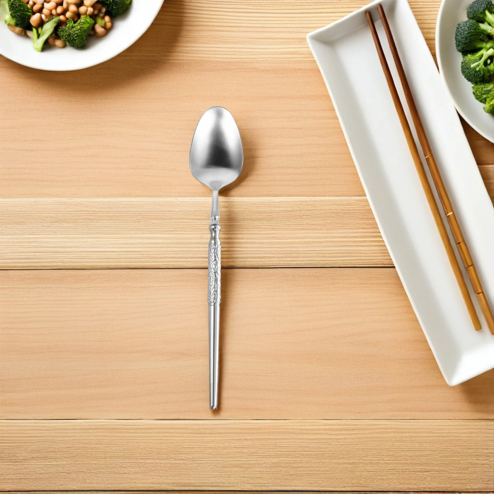 

2Pcs Spoon Replacement Head Stainless Steel Detachable Western Cutlery DIY Dinner Flatware Accessory Dishwasher Safe Mirror