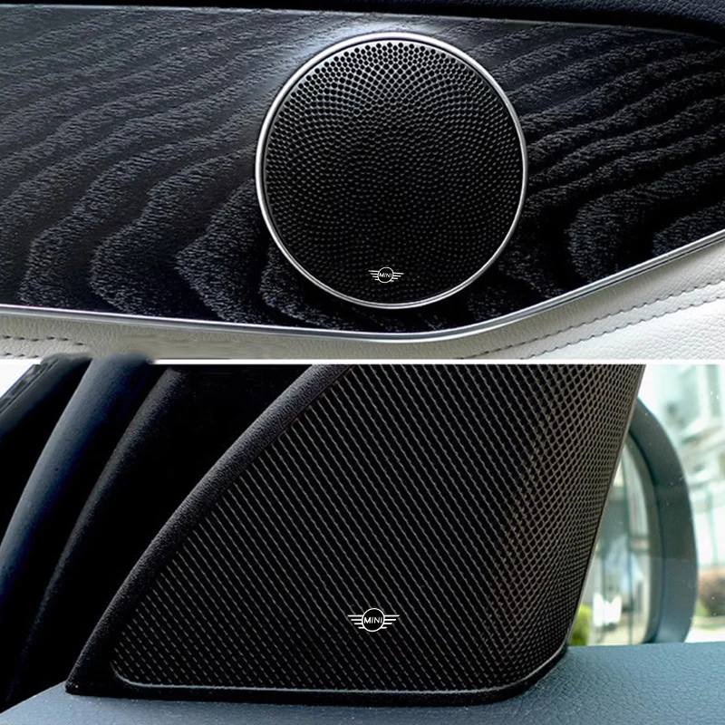 3D Aluminiumlegierung Auto Lautsprecher Audio Aufkleber Abzeichen Emblem Dekoration Zubehör für MINI Cooper S JCW R56 R60 R50 R53 Countryman