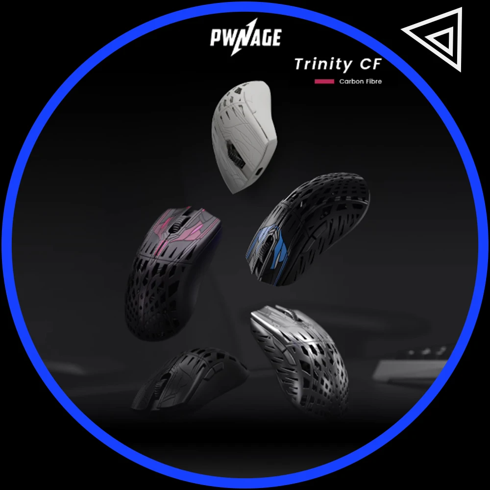 

Мышь Pwnage Trinity CF из углеродного волокна, двухрежимная беспроводная мышь Paw3950, 8000 Гц, игровая мышь, аксессуары для ПК, подарок для геймера