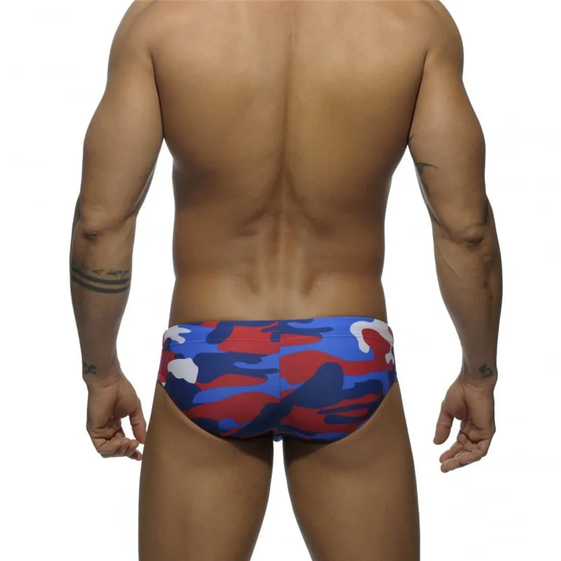 Men's Low Waist Swimming Shorts, Sexy Triangle Printed Underwear, Super Wide Waist Side, Super Fine Nylon Briefs 202