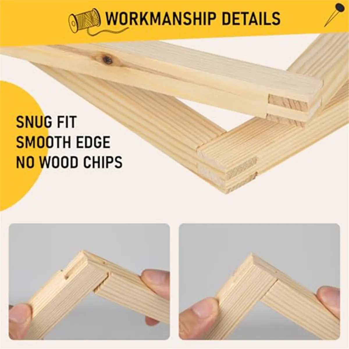 L70A Needlepoint Stretcher Bars, 12PCS, Canvas Stretcher Bars with 100 Tacks, Puller, Picture Frame Holder, Sandpaper