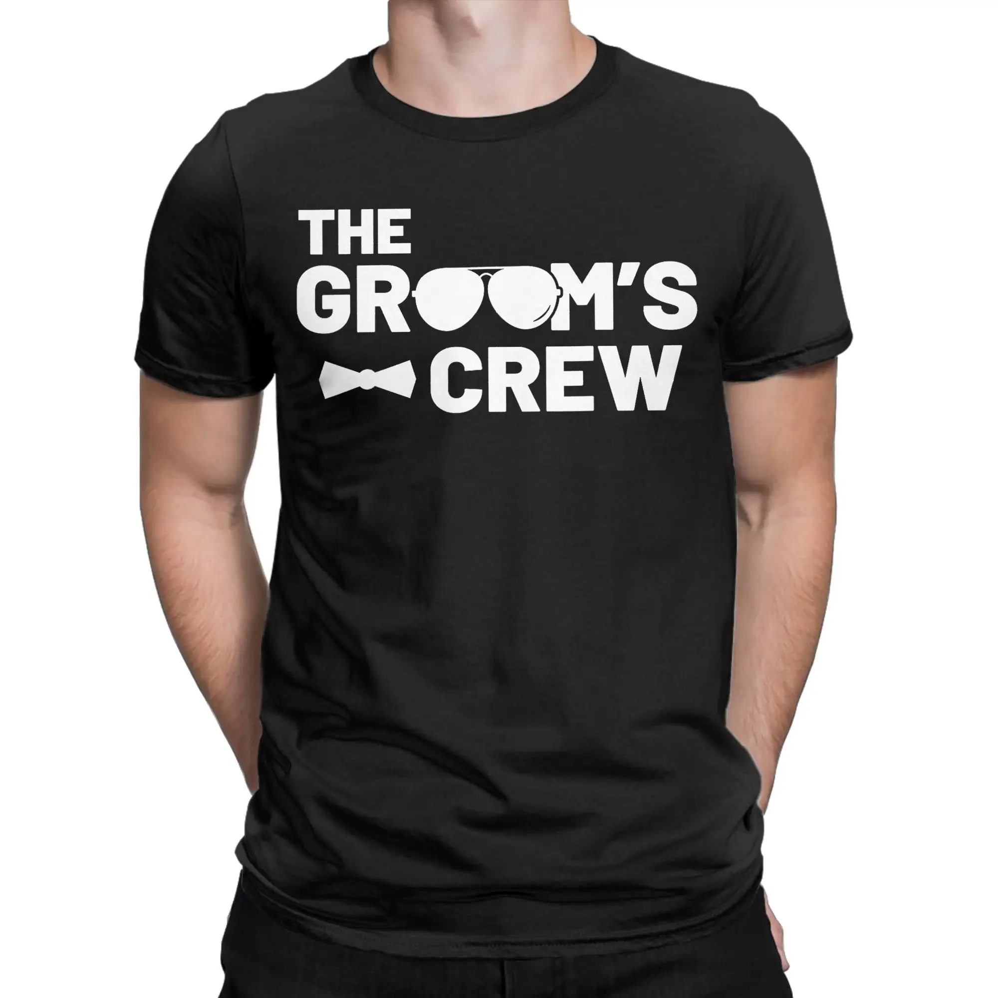 Groomsmen Groom Squat Men Bachelor Supplies Party Wedding Men T Shirts  Casual Tees Short Sleeve Crewneck T-Shirts Gift Tops