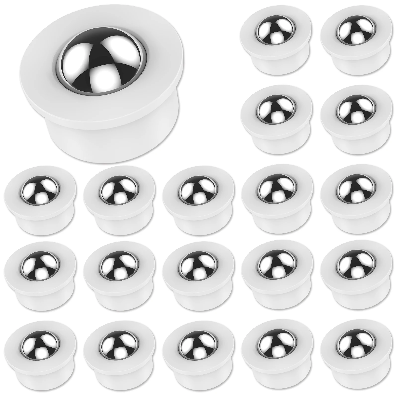 

20Pcs Mini Caster Wheel 360° Rotatable Mini Ball Transfer Bearing Sturdy Small Roller Ball Wheel Table Conveyor Roller Caster