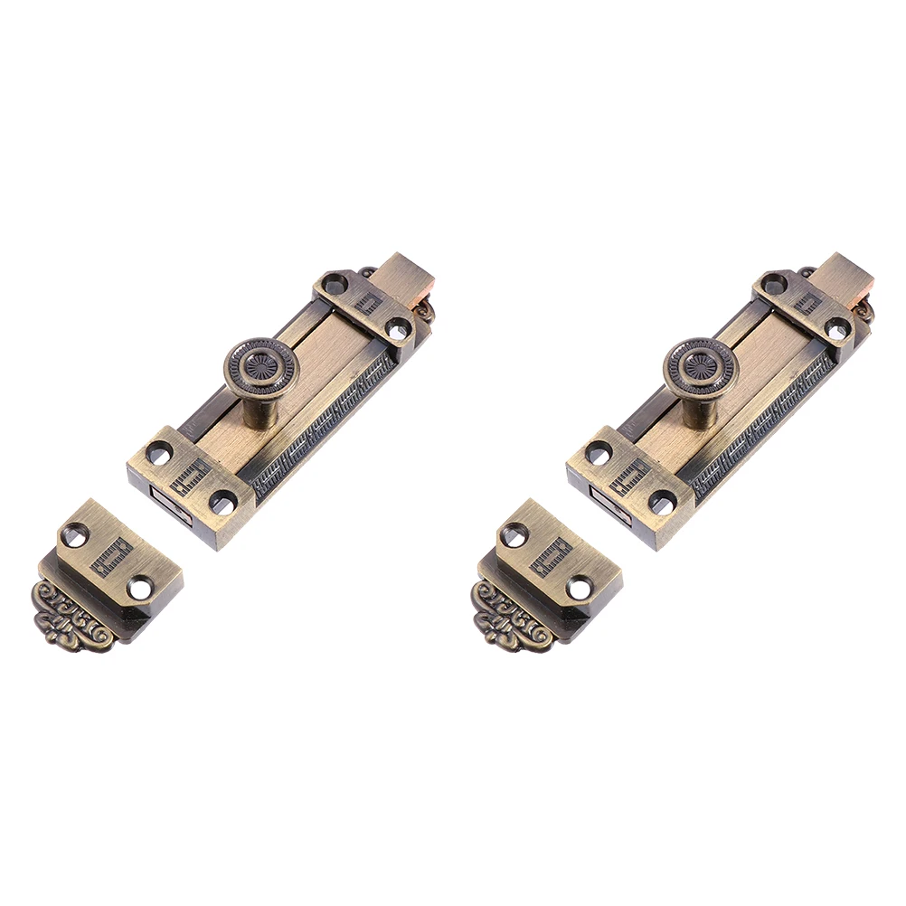 

2pcs Zinc Alloy Heavy Duty Security Latch Locks Rustproof Bolts for Bathroom Kitchen Garage Use Vintage Slide Door Bolt Safe