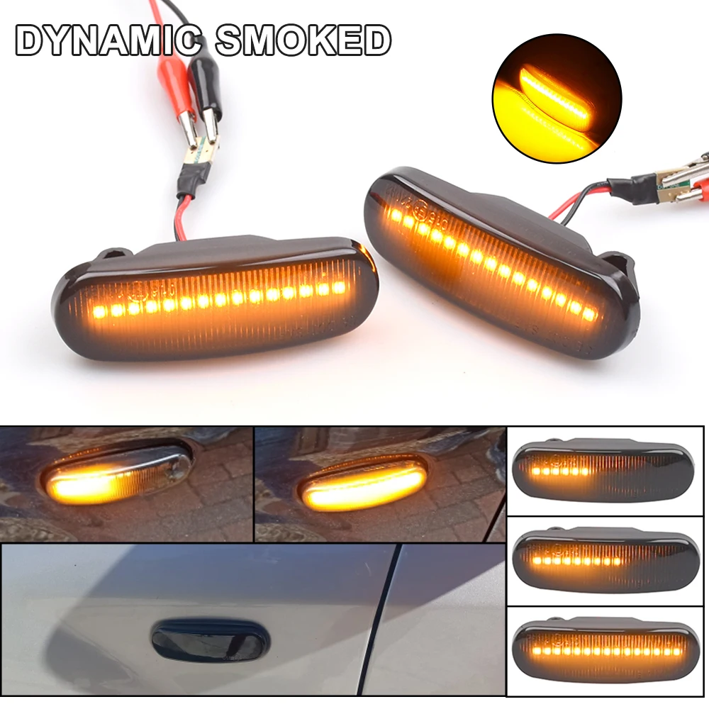 For Fiat Panda 169 Grande Punto Inkl. Evo Doblo Fiorino Linea Idea Dynamic LED Side Marker Light Repeater Lamp