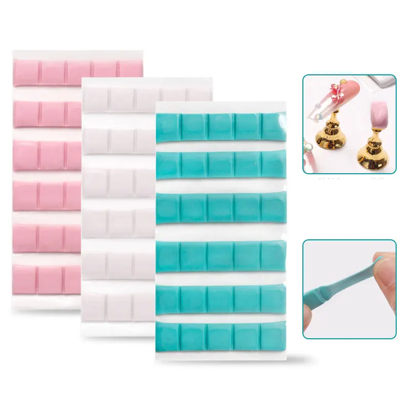 1 Pack Nail Adhesive Glue Clay Stick For Nails Tips Holder Stand Display Manicure False Nails Clay Nail Art Practice Tool