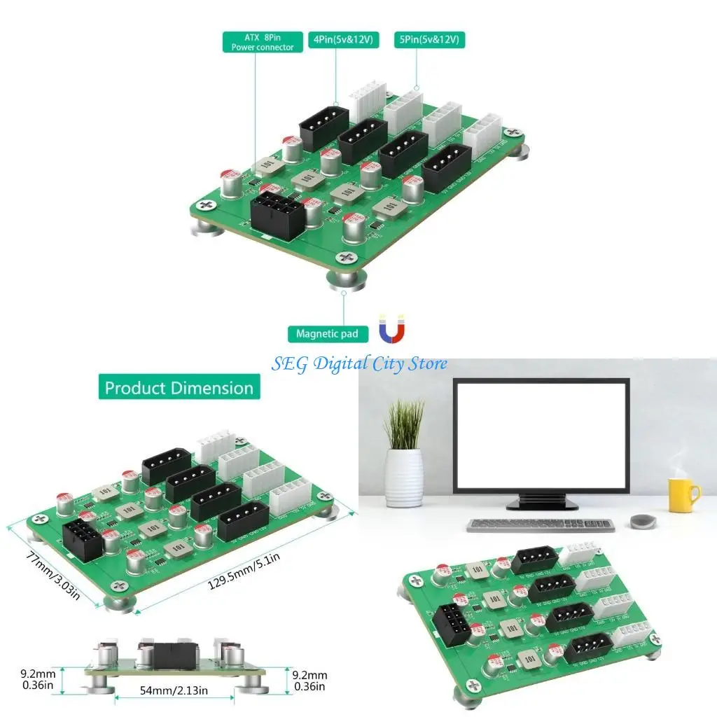 

U75B ATXS 6 8PIN до 8 WATH POAD Плата 5V 12V Плата Adapter Adapter для потребностей компьютерного адаптера