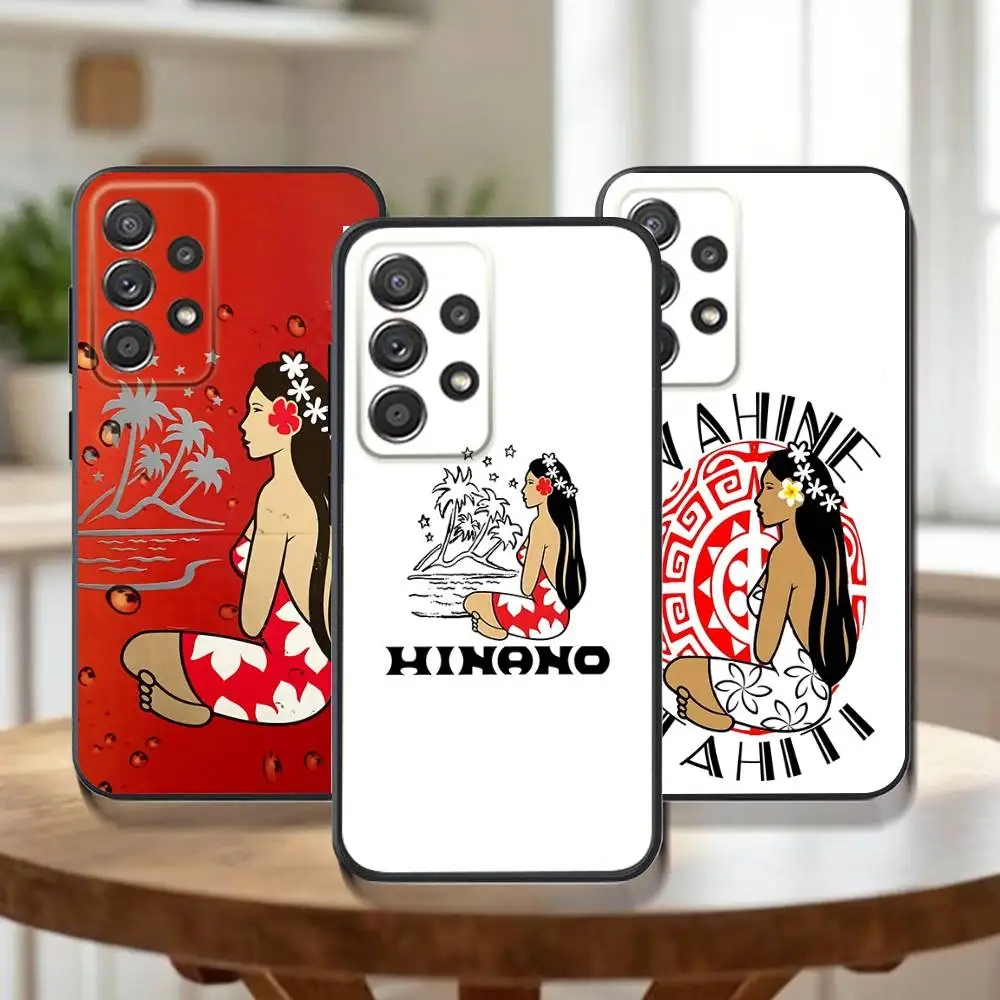 

H-Hinano Tahiti Girl Beach Phone Case For Samsung Galaxy A73,30,32,72,51,53,52,71,22,5G,Note,J7,8,9 Soft Black Cover