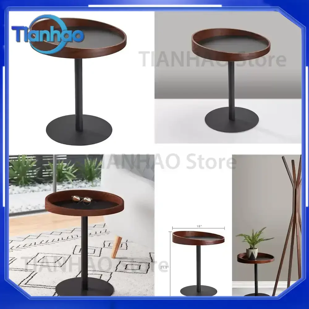 Modern Luxury Sofa Circular Side Table for Living Room Small Coffee Table with Unique Design