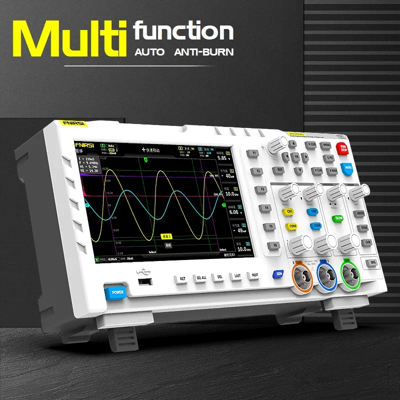 FNIRSI 1014D Digital Oscilloscope 2 In 1 Dual Channel Input Signal Generator 100MHz* 2 Ana-log Bandwidth 1GSa/s Sampling Rate