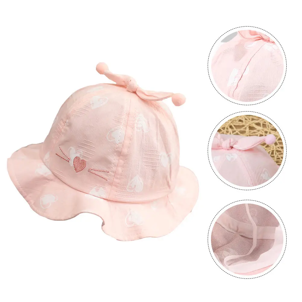 

Summer Baby Cap Lovely Toddler Hats Anti UV Outdoor Headwear Foldable Child Hat Breathable Cotton Wide Brim Design Sun