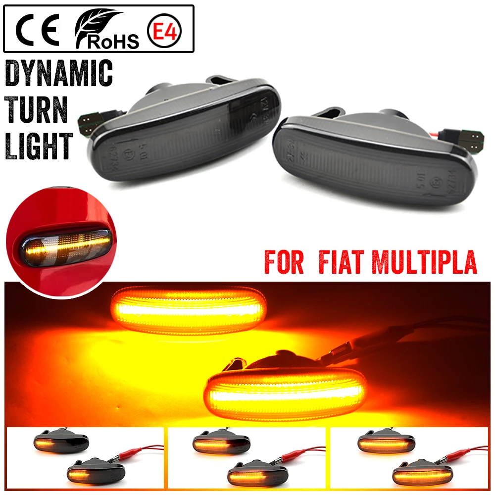 2Pcs For Fiat Panda 169 Grande Punto Inkl. Evo Doblo Fiorino Linea Idea Dynamic LED Side Marker Light Repeater Lamp