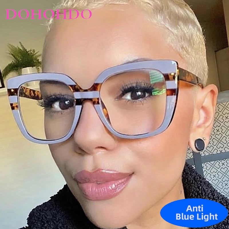 

Vintage New Luxury Brand Designer Oversized Cat Eye Eyeglasses Men Women Computer Anti Blue Light Glasses For Office Work Lentes