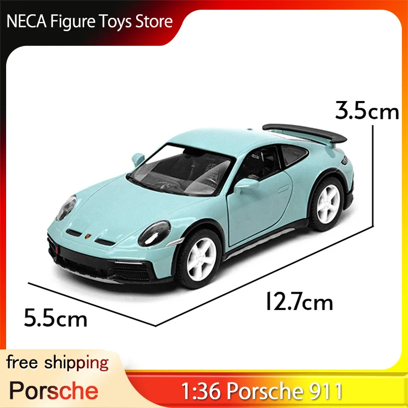 Kinsmart Coche de Juguete de Aleación a Escala 1:36, Modelo Porsche 911, Coche Deportivo de Rally con Función de Retroceso, Coleccionable para Entusiastas, Exhibición en Casa