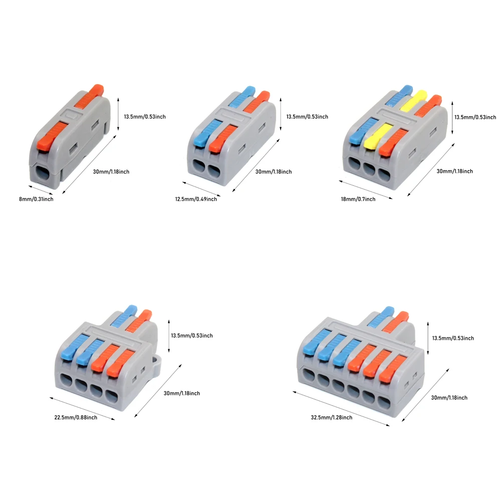 10/50 PCS Mini connettori per cavi di cablaggio rapido universale Splitter compatto conduttori elettrici morsettiera domestica Push-in