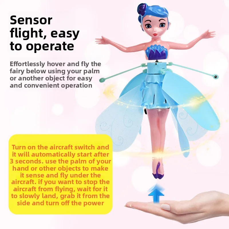 Induction Fairy Girl Children Induction Aircraft Flying Spinning Elf Girl Toy Aircraft Resistant To Falling Multiple Colors