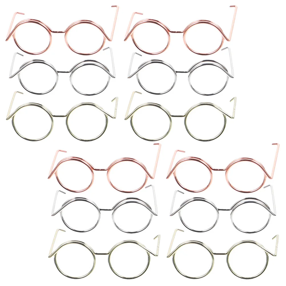 12 Pcs Glasses Eye for Dress up Accessories Set Decor Supply Crafts Copper Wire Sunglasses Rimmed Gnomes