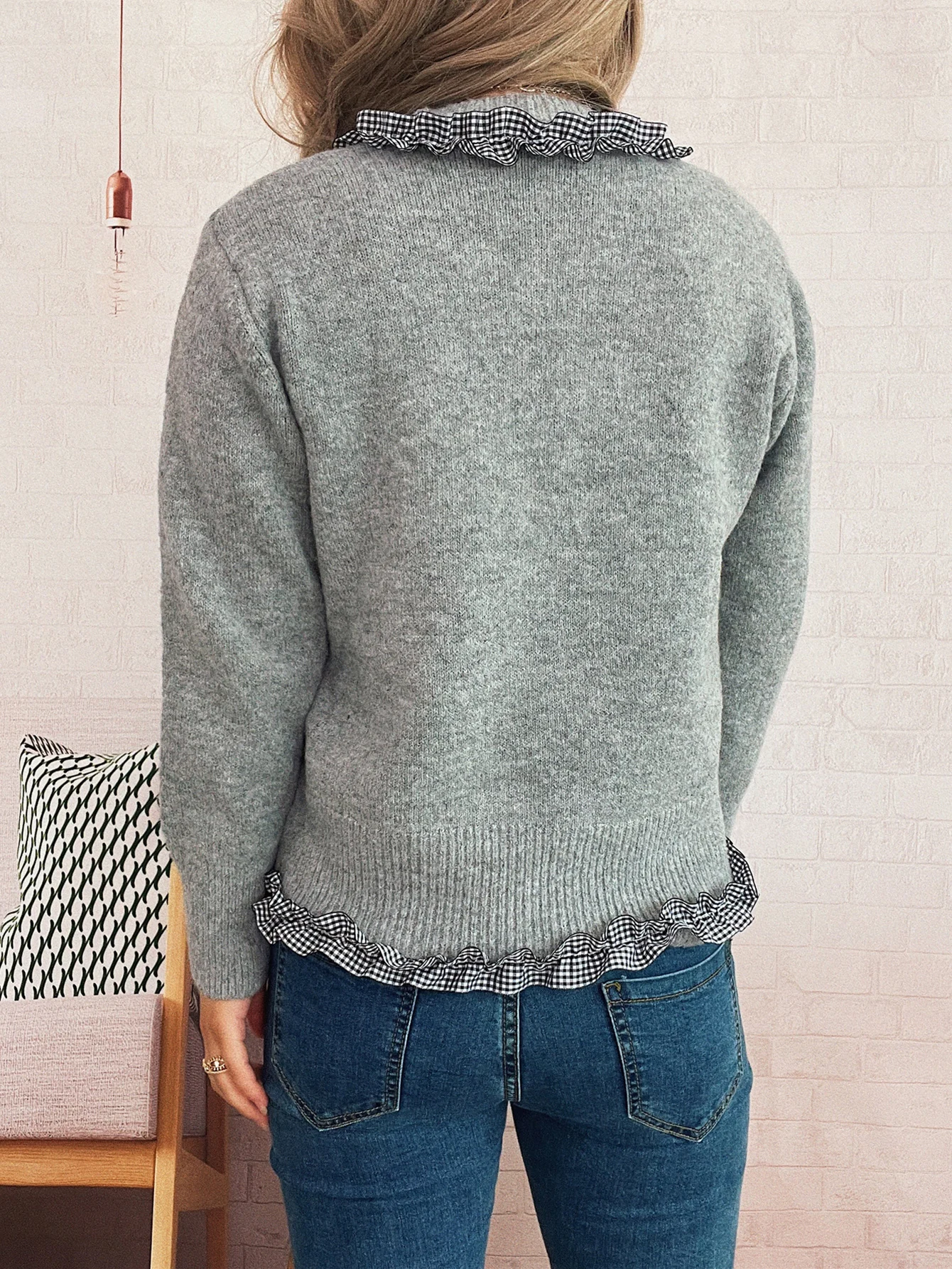 Cárdigan de manga larga con cuello redondo para mujer, camisa abierta holgada de estilo de viaje, ropa de abrigo informal a la moda para otoño e invierno