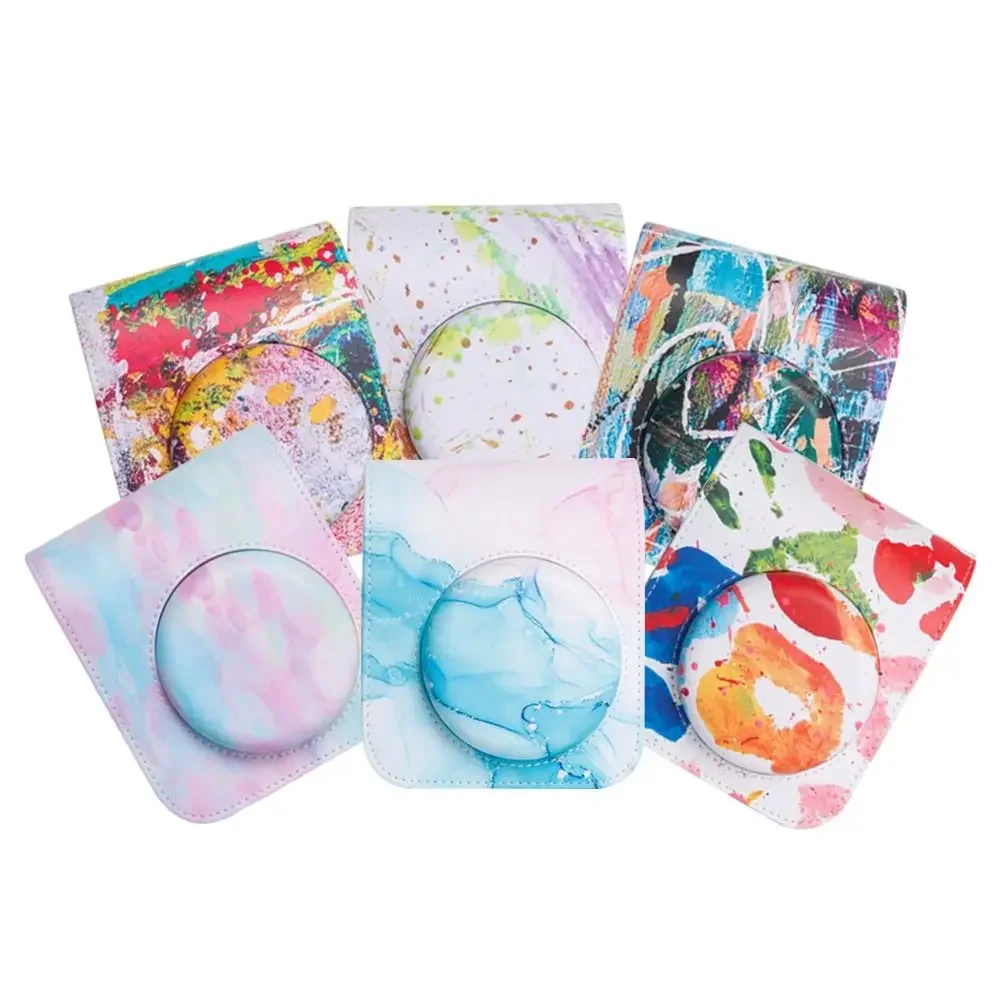 PU Leather Instant Camera Protective Cover Art Painting Photography Storage Bag For Fujifilm Instax Mini12 With Adjustable Strap