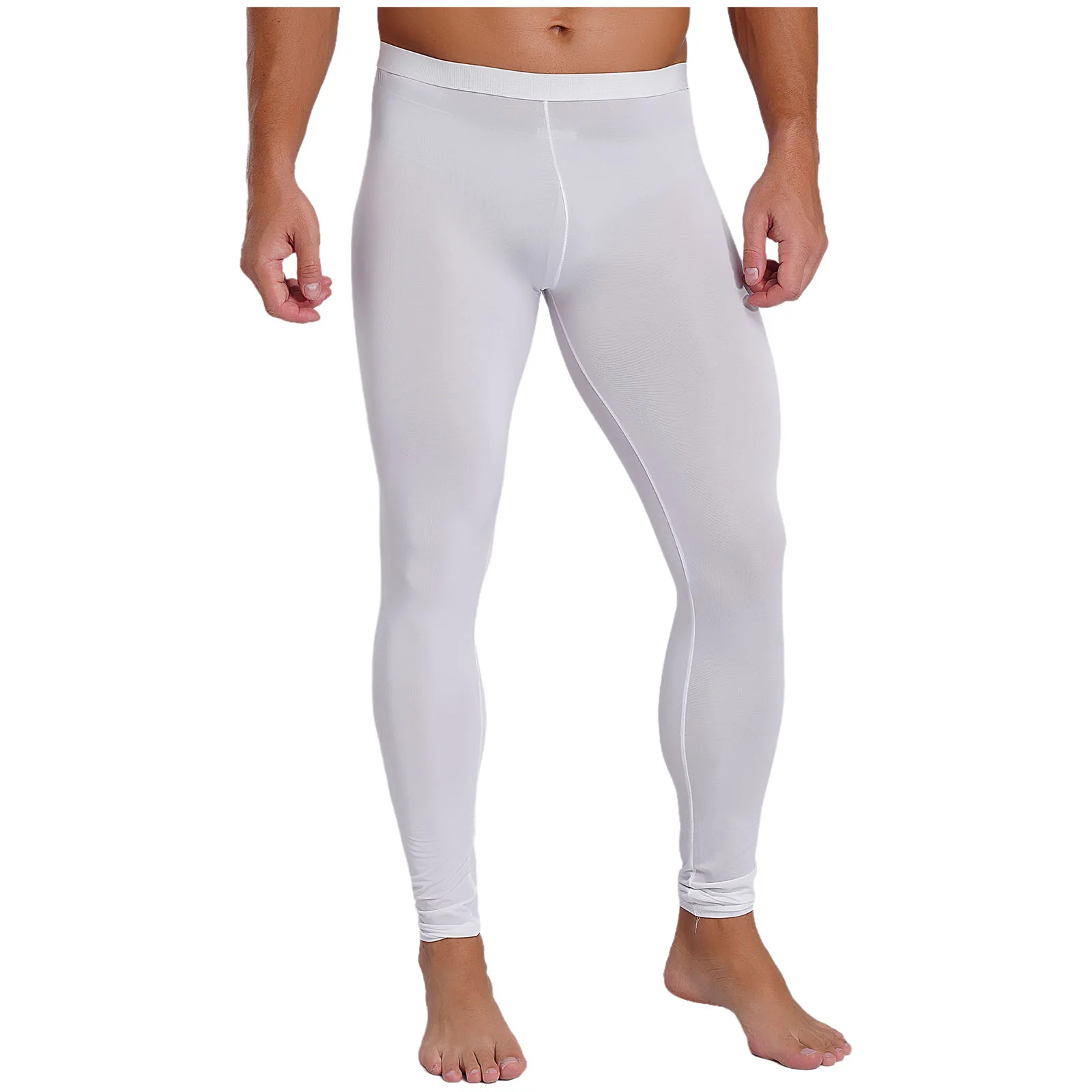 

Men's Sissy Open Butt Leggings Back Cutout Pants Solid Color Elastic Waistband Skinny Pants Tights Lingerie Exotic Nightwear