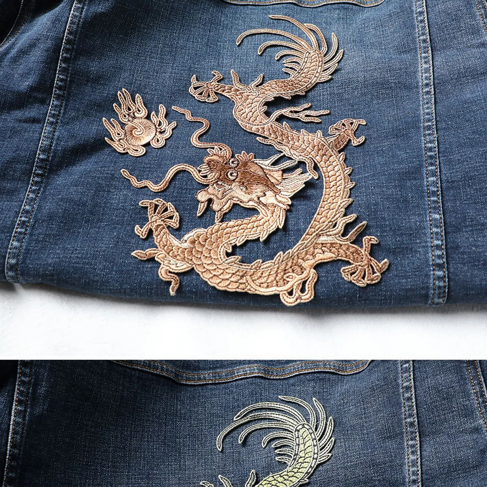 1 Piece 20*26.5cm Embroidery Dragon Patch for DIY, Sew on Clothes, Ethnic Style, Classical Decorations, Garment Accessories