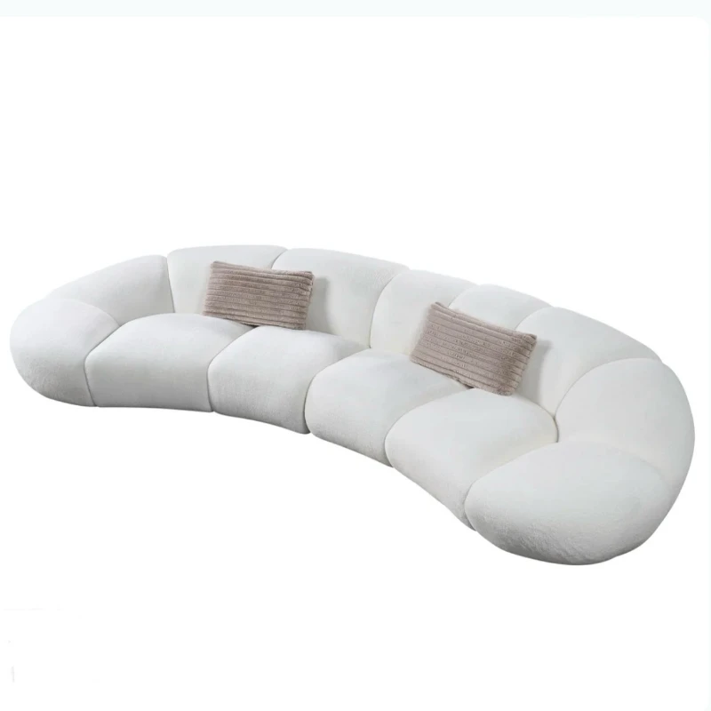 

Retro cream wind candy sofa, curved petal sofa