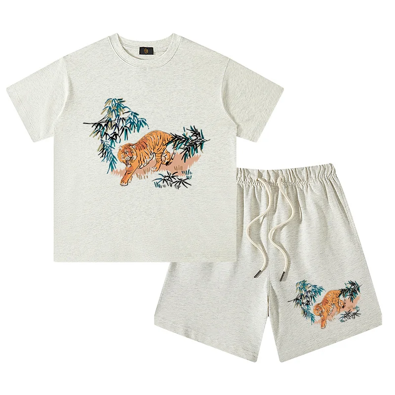 Fashion Boys Clothes Set Kids T-shirt Summer Tiger Short sleeve Tops Shorts 2Pcs Suit Designer Children's Clothing Festival Gift