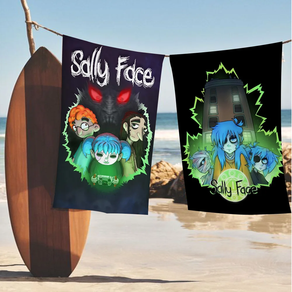 Game S-Sally F-Face Anime Beach Swimming Towel Soft Absorbent Washcloth Children's Gifts For Kids Travel Camping Gym