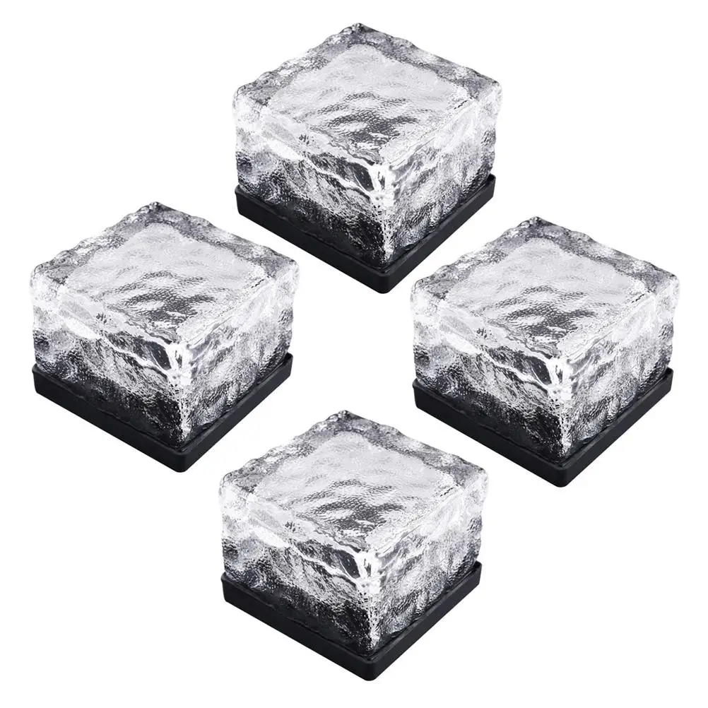 

4 Pcs Lights Outdoor Pathway Lighting Dusk to Dawn Charged Daylight Waterproof Lawn Balcony Courtyard Frosted Glass