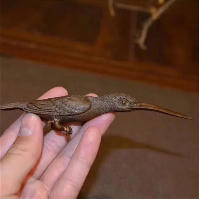 Little Fairy/ Brass Antique ancient Kingfisher Long-billed Woodpeer Furniture Tea Ceremony Pets Tabletop Animal Ornaments