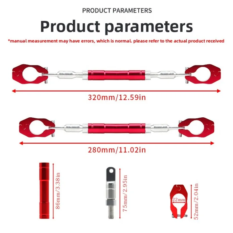 1pcs 22mm Motorcycle and ATV Modification Parts Universal CNC Reinforced Crossbar Handlebar Strengthening Bar Balance Bar