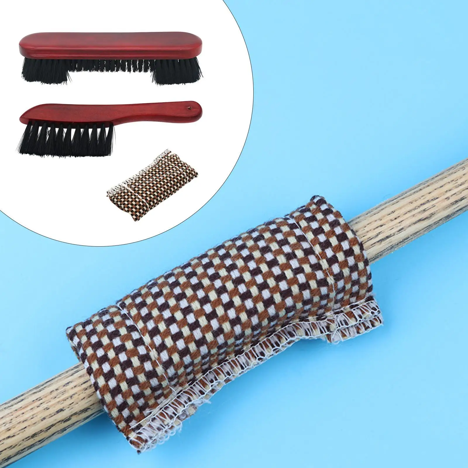 

Pool Table Brush Set Rail Brush Table Billiards Accessories Maintenance, Wood Handles Cue Shaft Cloth Cleaning Tools Kit