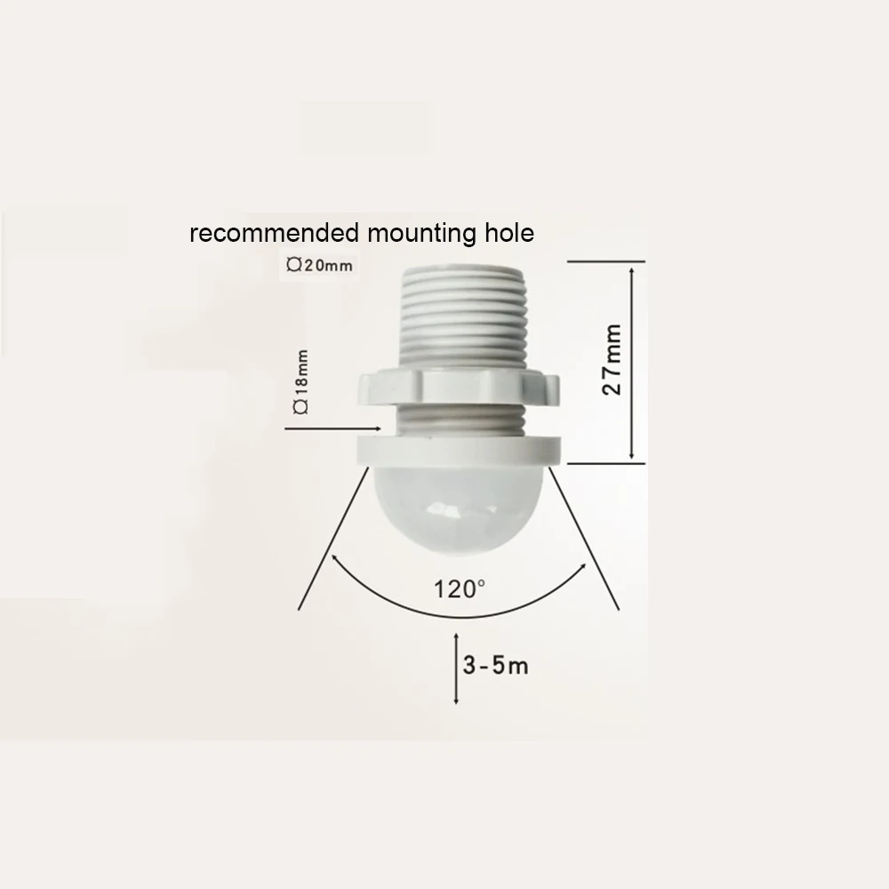 Imagem -05 - Sensor Automático Led Light Switch Pir Sensor de Movimento Infravermelho Detecção Noturna Interior Exterior ac 85v265v 50hz 60hz