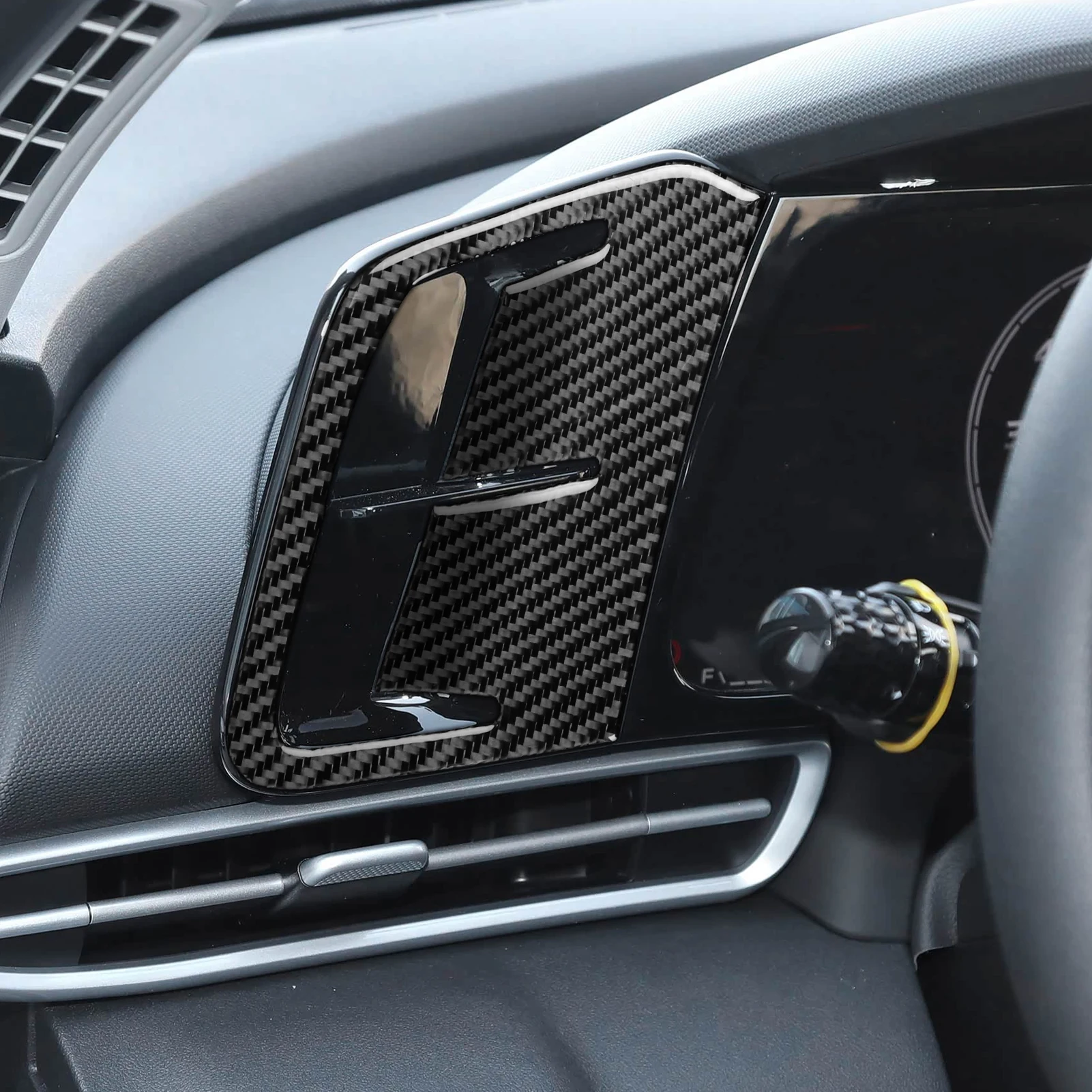 For Hyundai Elantra CN7 2021-2026 Carbon Fiber Driver's Side Speedometer Instrument Panel Cover Trim Car Accessories Sticker