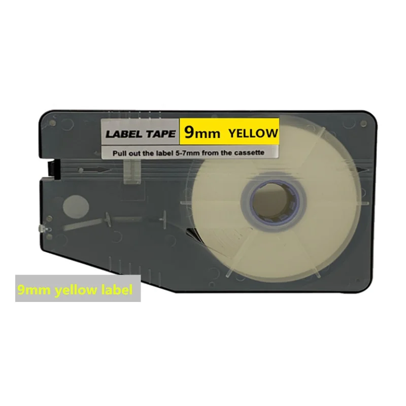 9mmX25m Yellow Label Tapes Cassette lm-509y For LMARK Ink Ribbon Printter Sticker Tube Marking Machine LK-330,lk-340p