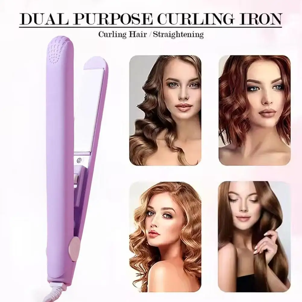 小型 Protable 電気スプリントミニヘアストレートナー多用途エア前髪クリップヘアアイロンプレート EU 標準プラグ 1