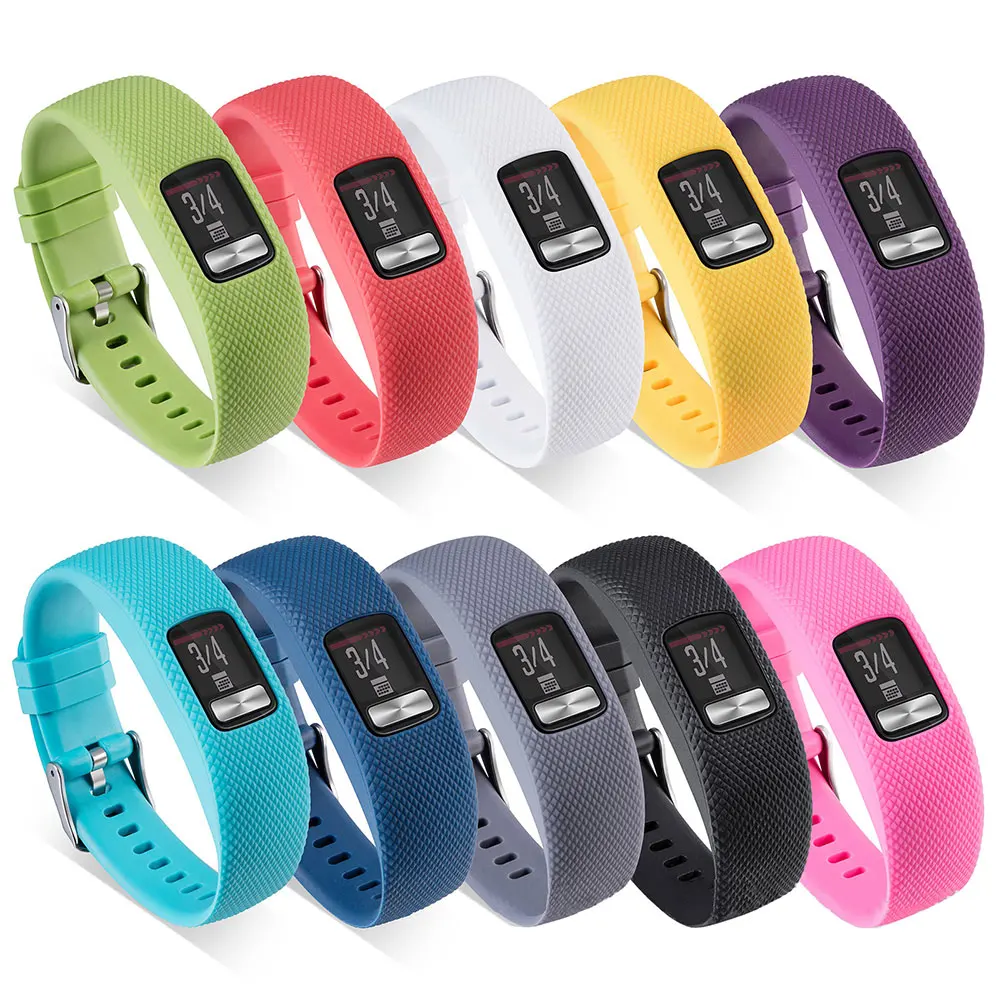 Bracelet de rechange en silicone souple pour Garmin Vivofit, 4 fermoirs, accessoire de montre intelligente
