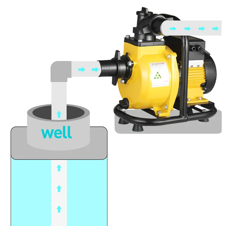 Amazing High Efficiency 72V 750W 12M Solar Surface pump Self priming Centrifugal water pump