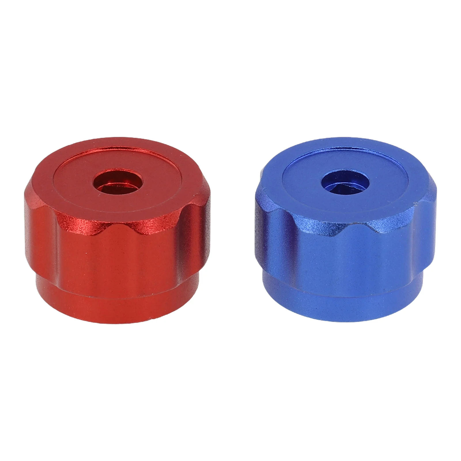 

2pcs Faucet Handles Manifold Gauges Knob Round Wheel Tap Handle Aluminum Alloy Red Blue For Air Conditioner Diverter Meter