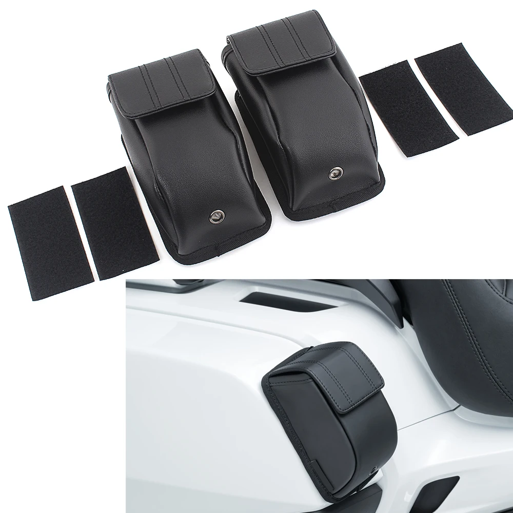 

Storage Pouches 2PCS PU Leather Black Motorcycle Accessories Fit For Honda all Goldwing and Goldwing Tour models 2018-2021 UTV