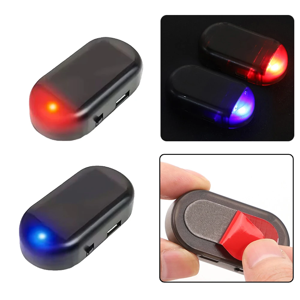 Solar Powered Car Fake Security Light LED Flashing Simulated Dummy Alarm Wireless Warning Anti-Theft Caution Lamp Strobe Light
